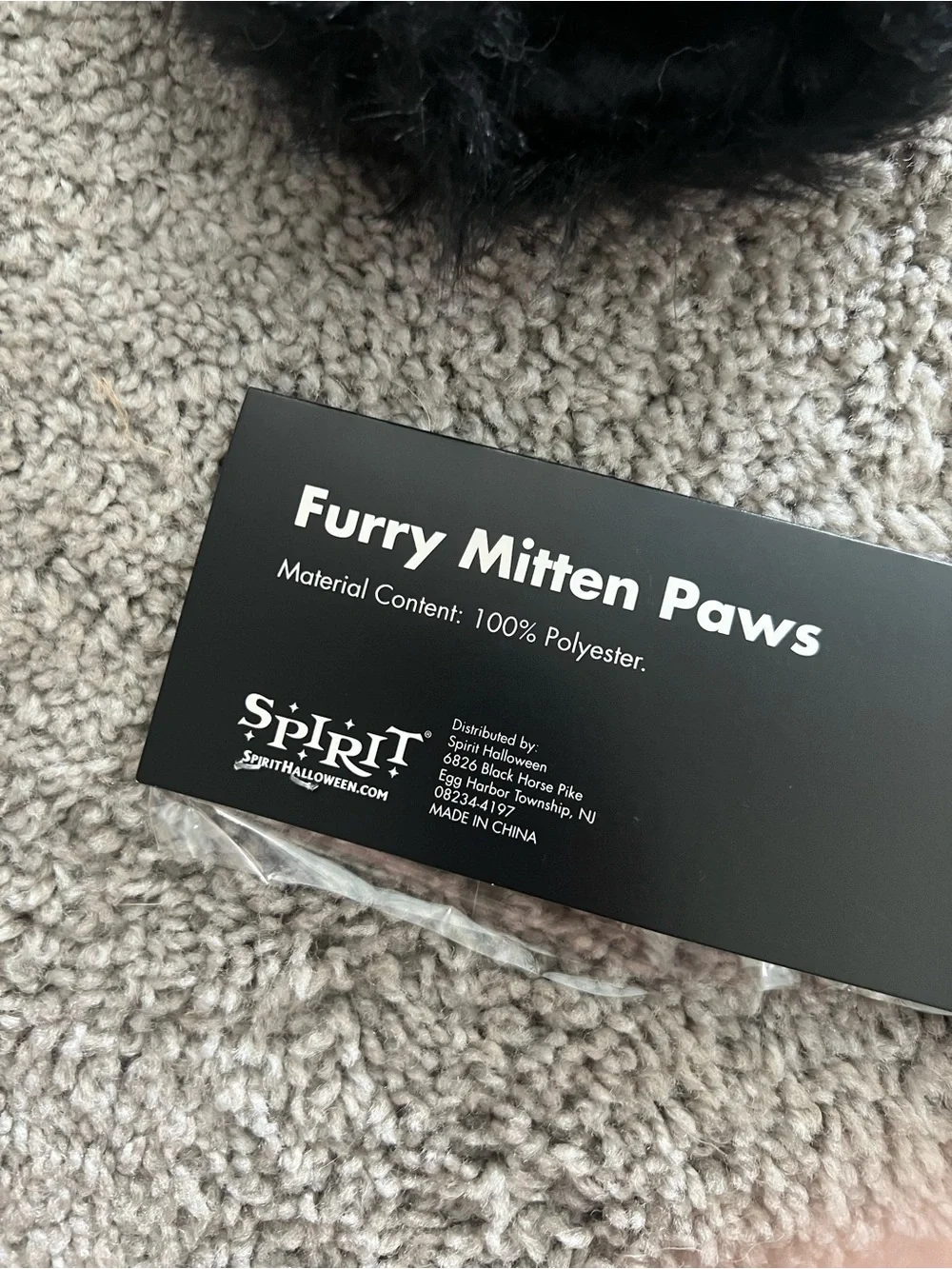 Furry Mitten Black and White Cat Paws